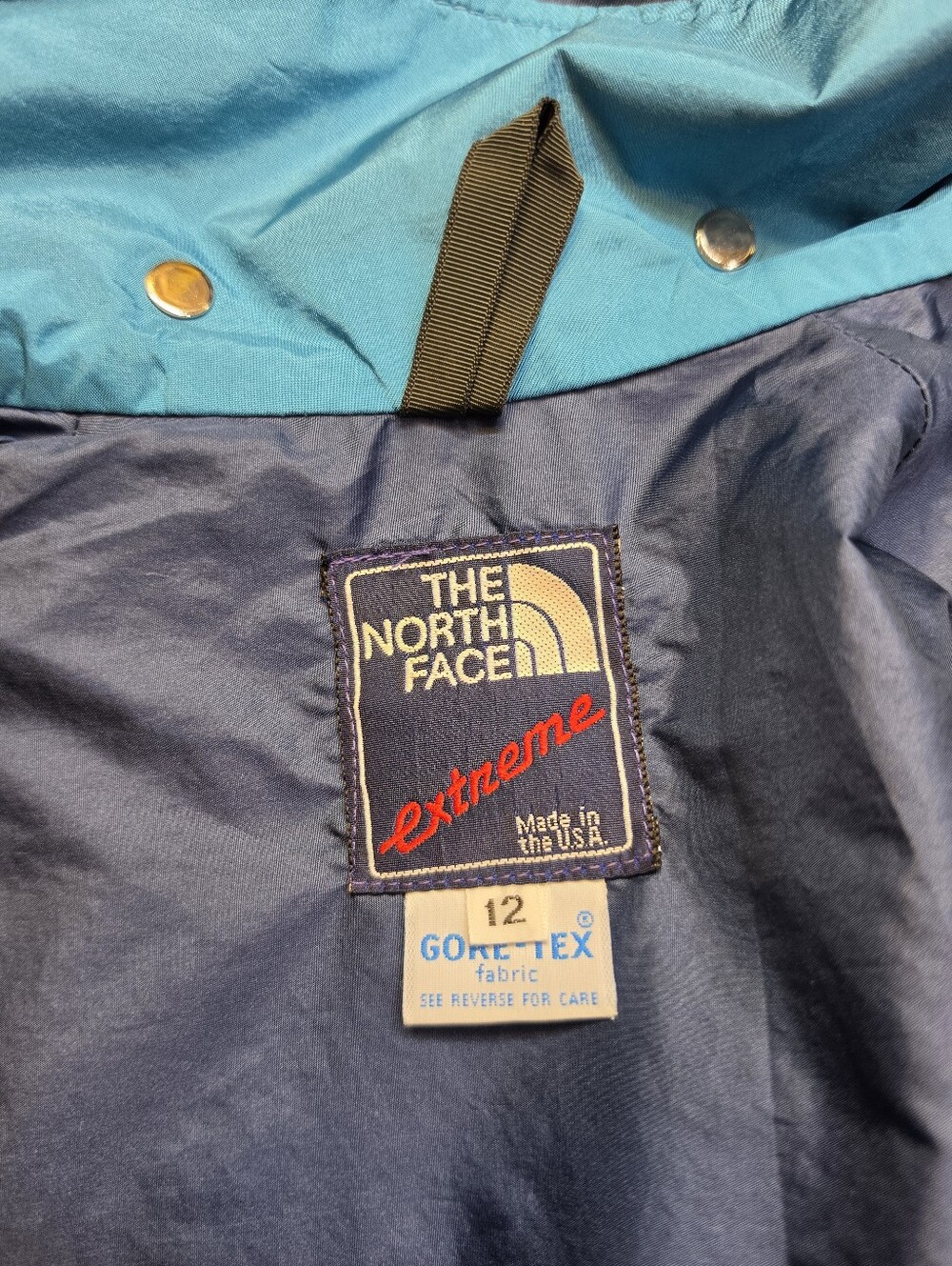 North Face Girls Size 12 Vintage Jacket Coat Gore-Tex Goretex Blue Hooded - Picture 13 of 15